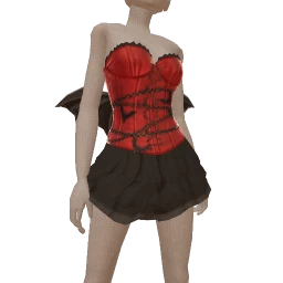 Cosmos Red Corset Bat Dress