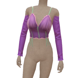 Cosmos Purple Sleeved Crop Top