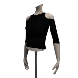 Foal Cut Out Ribbed Jumper - Black