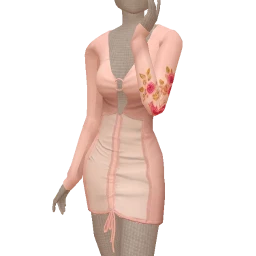 Foal Pink Flowers Ruched Dress