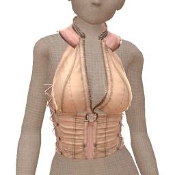 Cloud Nine Beige Metallic Denim Side Tie Top