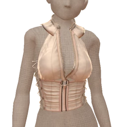 Cloud Nine Metallic White Zipper Corset Top