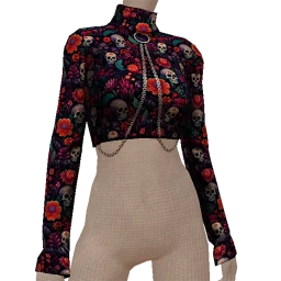 Delirious Floral Skull Crop Top