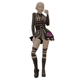 Delirious Preppy Goth Cutout Dress