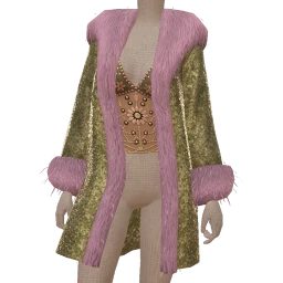 Delirious Bohemian Fur Jacket With Sequin Tank