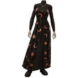 Delirious Long Celestial Dress With Turtleneck