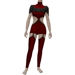 Delirious Black And Red Cut Out Mini Dress With Matching Sock Garters