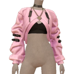 Delirious Buckle Up Pink Crop Sweater