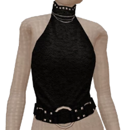 Delirious Leather Studded Choker Top