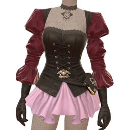 Delirious Red Velvet And Leather Mini Dress