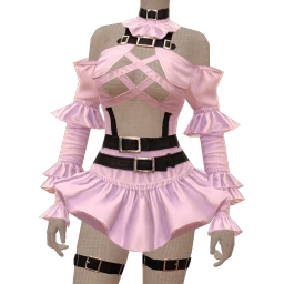 Delirious Lavender Link Flared Skirt Mini Dress