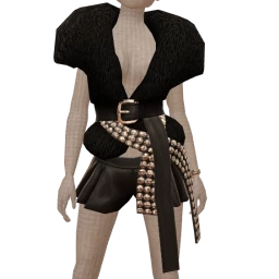 Delirious Black Fur Shawl And Shorts