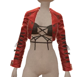 Delirious Red Metallic Corset Sleeve Jacket