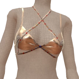 Delirious Silver Leather Strappy Bralette