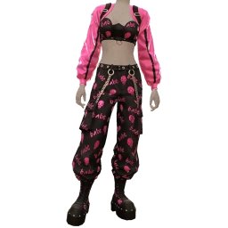 Delirious Skull Babe Street Punk Outfit