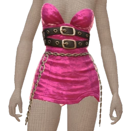 Delirious Hot Pink Metallic Leather Bustier Dress