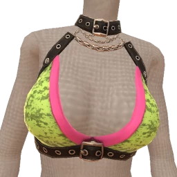 Delirious Black And Lime Leather Bralette