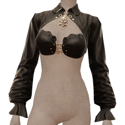 Delirious Black Leather Micro Jacket And Top