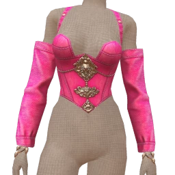 Delirious Hot Pink Denim Gothic Corset