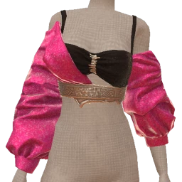 Delirious Hot Pink Ruched Sleeve Layered Top