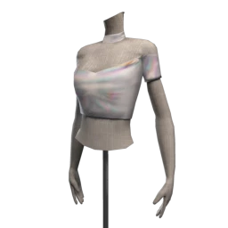 Delirious Squid Aqua Holographic Crop Top