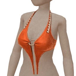 Delirious Orange Shark Leather Crop Top