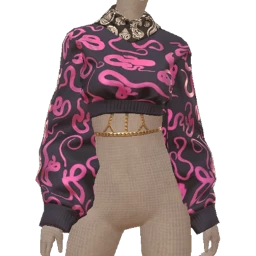 Delirious Fuchsia Fangs Cropped Sweater