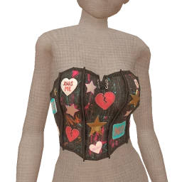 Delirious Anti Valentine Denim Corset
