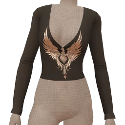 Delirious Silver Graphic Print Basic Black Top