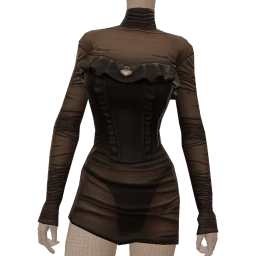 Delirious Black Sheer Mesh Corseted Mini Dress