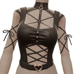 Delirious Delicate Bows Leather Fitted Top