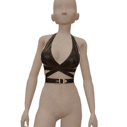 Delirious Halter Leather Strapped Top