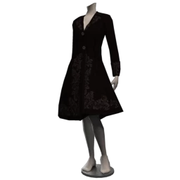 Embroidered Black Velvet Coat