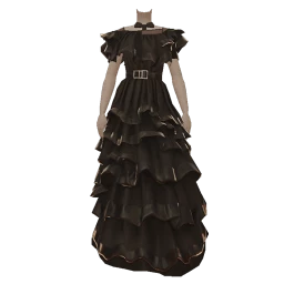 Delirious Black Ruffle Ball Dress