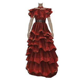 Delirious Black Ruffle Ball Dress - Red