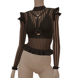 Delirious Sheer Ruffle Harness Top