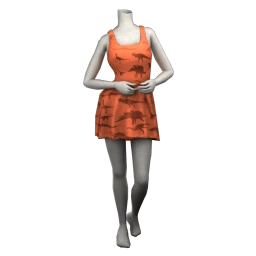 Foal Dino Print Dress - Orange