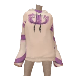 Drop Science Oversized White Purple Motif Print Sweater 