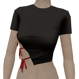 Drop Science Black Side Tie Top