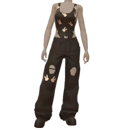 Drop Science Black Silver Bunny Baggy Jeans Outfit