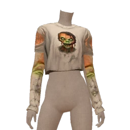 Delirious Zombie Face Print Horror Top
