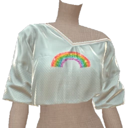 Drop Science Rainbow Print Baby Blue Crop