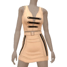 Drop Science Cream And Black Sporty Mini Dress