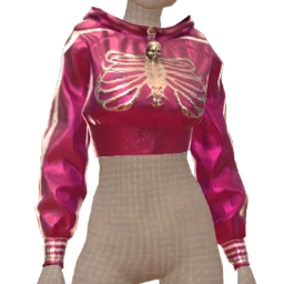 Drop Science Street Style Pink Skeleton Hoodie