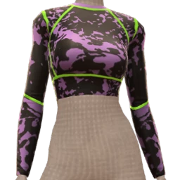 Drop Science Neon Green And Violet Camouflage Crop Top