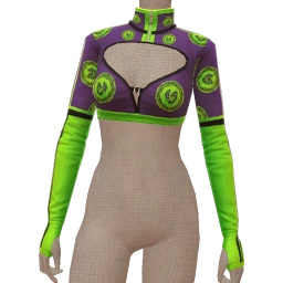 Drop Science Vibrant Neon Green And Violet Long Sleeve Top