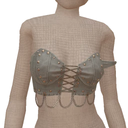 Drop Science Grey Denim Stud Top