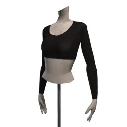 Drop Science Long Sleeve Crop Top - Black