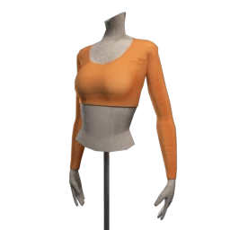 Drop Science Long Sleeve Crop Top - Orange