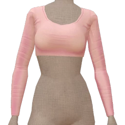 Drop Science Pink Y2K Long Sleeve Crop Top